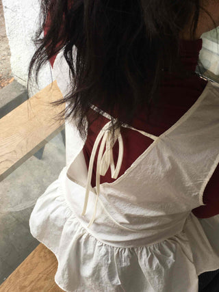 Layered Avant-garde Ruffle Bustier Blouse
