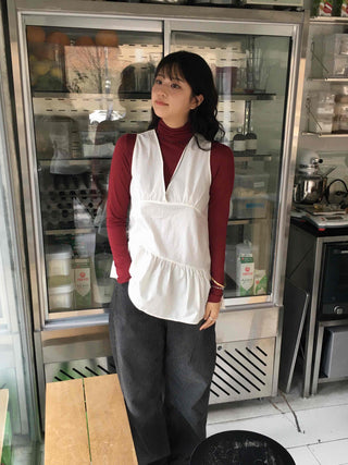 Layered Avant-garde Ruffle Bustier Blouse