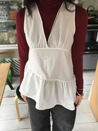 Layered Avant-garde Ruffle Bustier Blouse