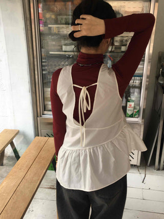 Layered Avant-garde Ruffle Bustier Blouse