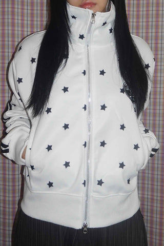 Star pattern side line oversized track jumper