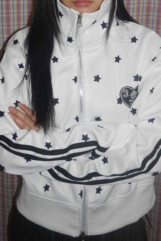 Star pattern side line oversized track jumper