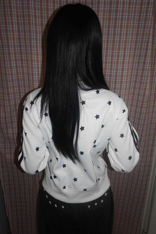 Star pattern side line oversized track jumper