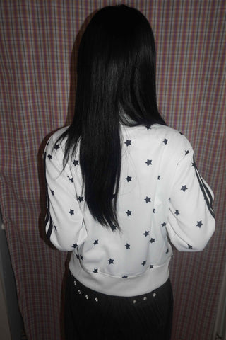 Star pattern side line oversized track jumper
