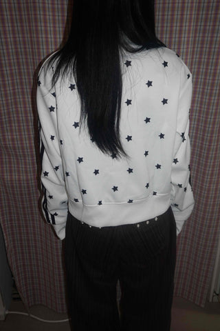 Star pattern side line oversized track jumper
