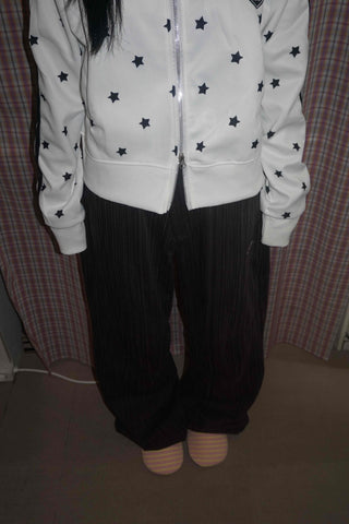Star pattern side line oversized track jumper