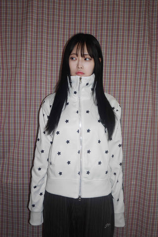 Star pattern side line oversized track jumper