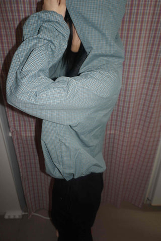 Minimal Check Side Pocket Short Windbreaker