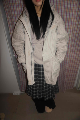 Washed Collar Midi Length Field Jacket