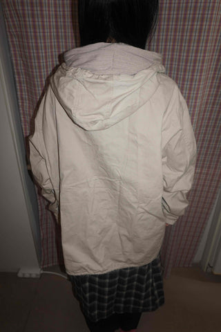 Washed Collar Midi Length Field Jacket