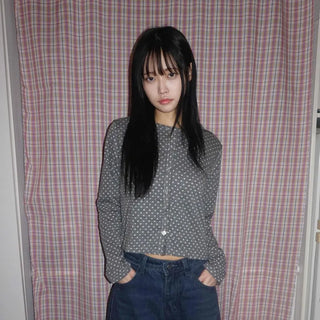 Mini Dot Crop Cardigan