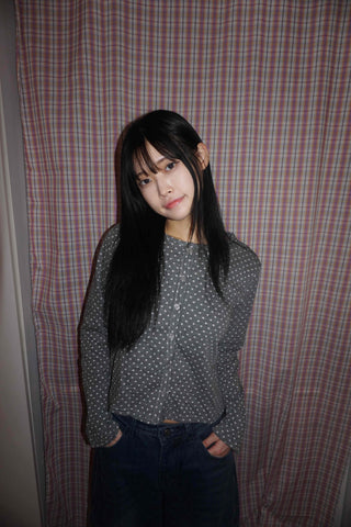 Mini Dot Crop Cardigan