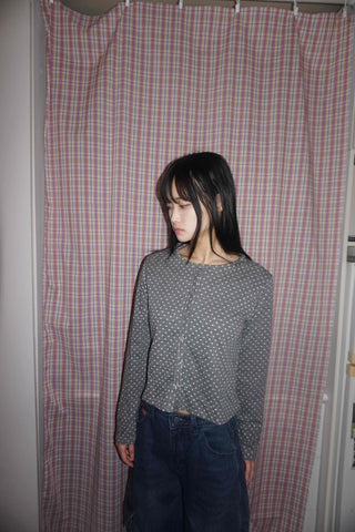 Mini Dot Crop Cardigan
