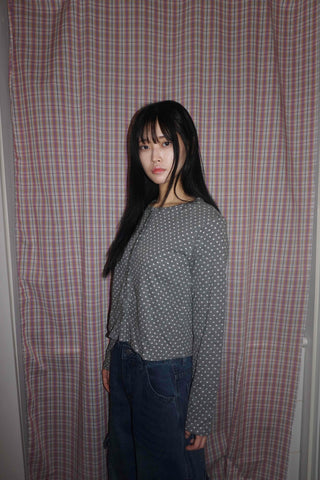Mini Dot Crop Cardigan
