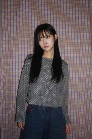 Mini Dot Crop Cardigan