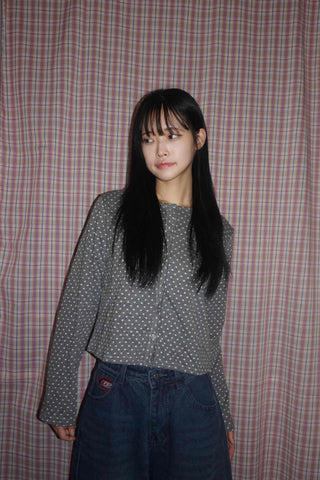 Mini Dot Crop Cardigan