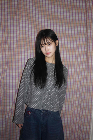 Mini Dot Crop Cardigan