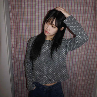 Mini Dot Crop Cardigan