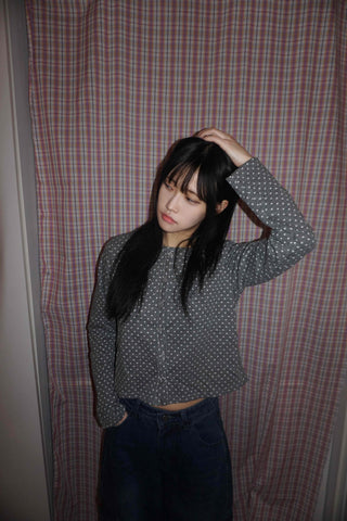 Mini Dot Crop Cardigan