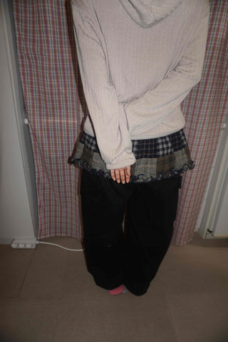 Check Frill Layered Skirt