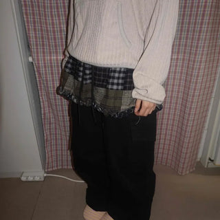 Check Frill Layered Skirt
