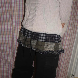 Check Frill Layered Skirt