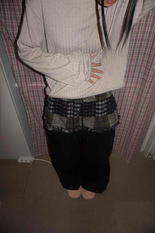 Check Frill Layered Skirt