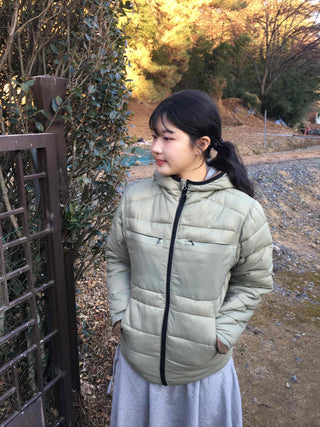 Soft Short Puff Sleeve Hooded Padded Jumper
