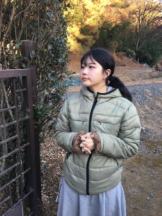 Soft Short Puff Sleeve Hooded Padded Jumper