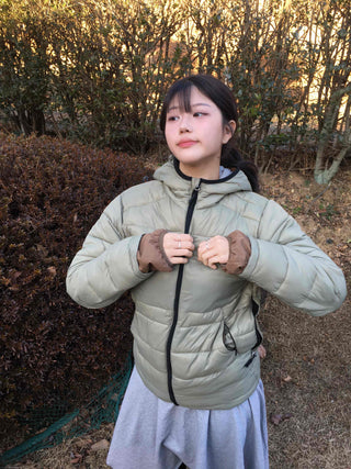 Soft Short Puff Sleeve Hooded Padded Jumper