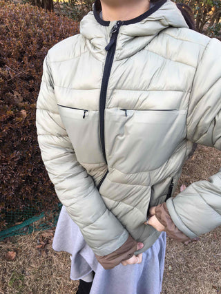 Soft Short Puff Sleeve Hooded Padded Jumper