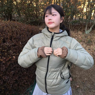 Soft Short Puff Sleeve Hooded Padded Jumper