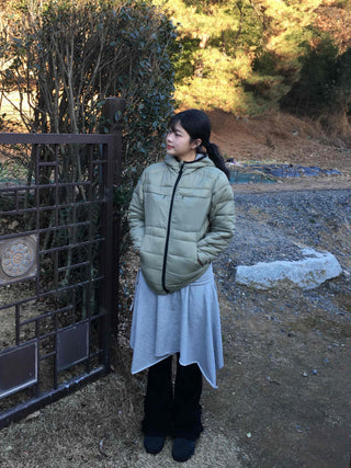 Soft Short Puff Sleeve Hooded Padded Jumper