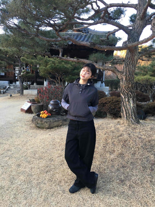 Two-tone Button Hood Drawstring Oversized Short Sleeve Hoodie