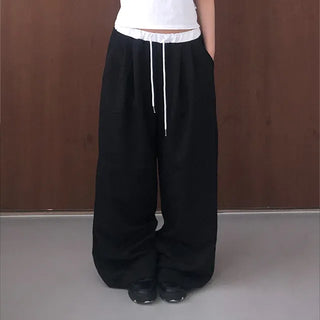 Soel Contrast Two Pintuck Wide Slacks