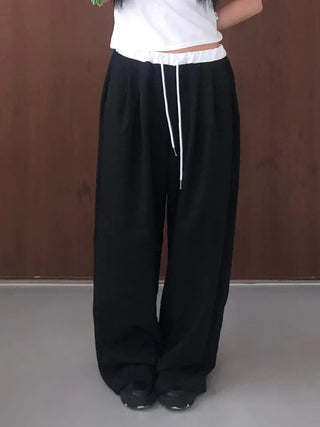 Soel Contrast Two Pintuck Wide Slacks