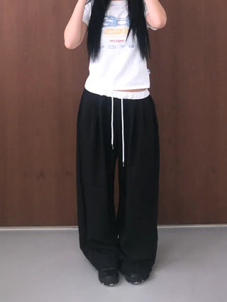 Soel Contrast Two Pintuck Wide Slacks