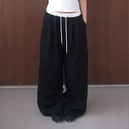 Soel Contrast Two Pintuck Wide Slacks