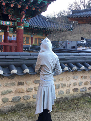 Ribbed Hooded Neck Slim Fit Knit
