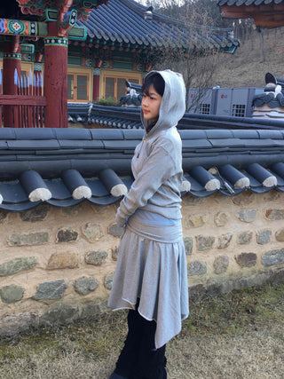 Ribbed Hooded Neck Slim Fit Knit