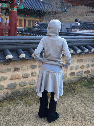 Ribbed Hooded Neck Slim Fit Knit