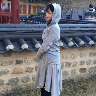 Ribbed Hooded Neck Slim Fit Knit