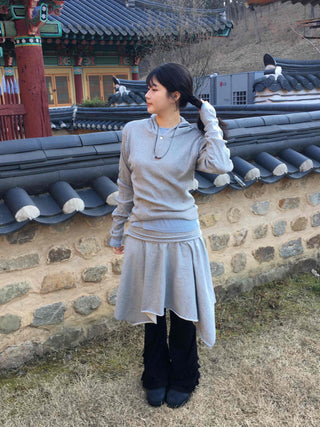Ribbed Hooded Neck Slim Fit Knit