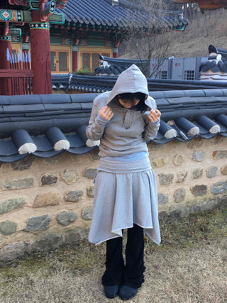 Ribbed Hooded Neck Slim Fit Knit
