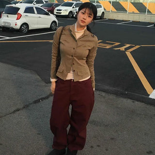 Vintage Mood Balloon Fit Semi-Baggy Pants