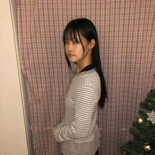 Striped Frill Button-Up Knit Cardigan