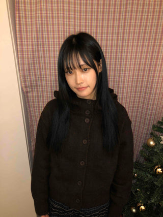 Simple Fit Button Knit Hooded Cardigan