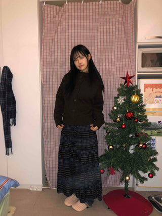 Simple Fit Button Knit Hooded Cardigan