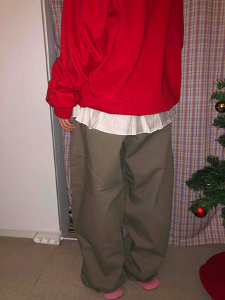 Boxy Fit Oversized Cotton Long Pants
