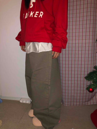 Boxy Fit Oversized Cotton Long Pants